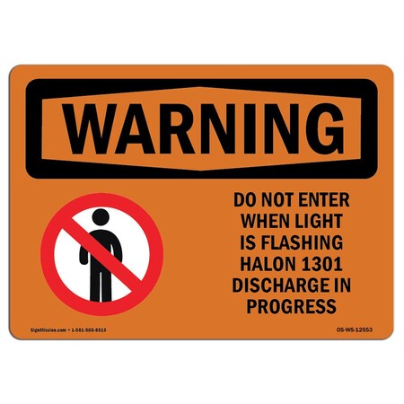 Signmission Safety Sign, OSHA WARNING, 18" Height, 24" Width, Do Not Enter When Light Is Flashing, Landscape OS-WS-D-1824-L-12553